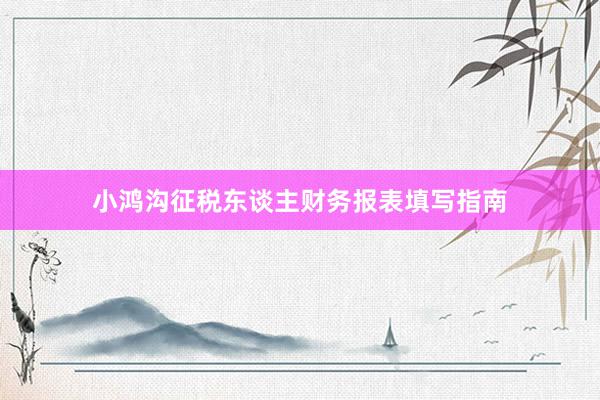 小鸿沟征税东谈主财务报表填写指南