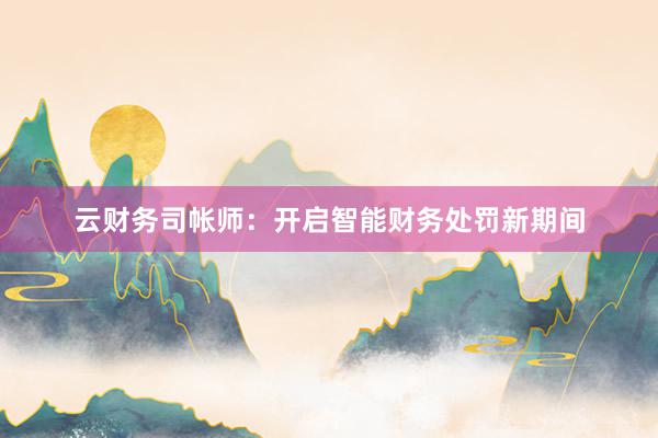 云财务司帐师：开启智能财务处罚新期间